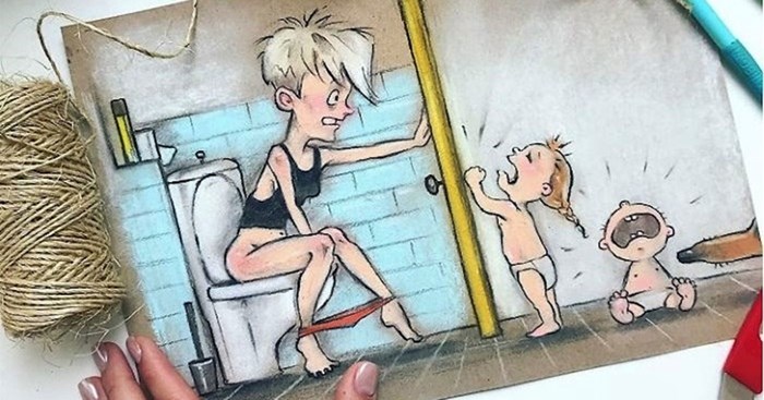 Mama je ilustracijama prikazala kako izgleda njen život s mužem i malom djecom