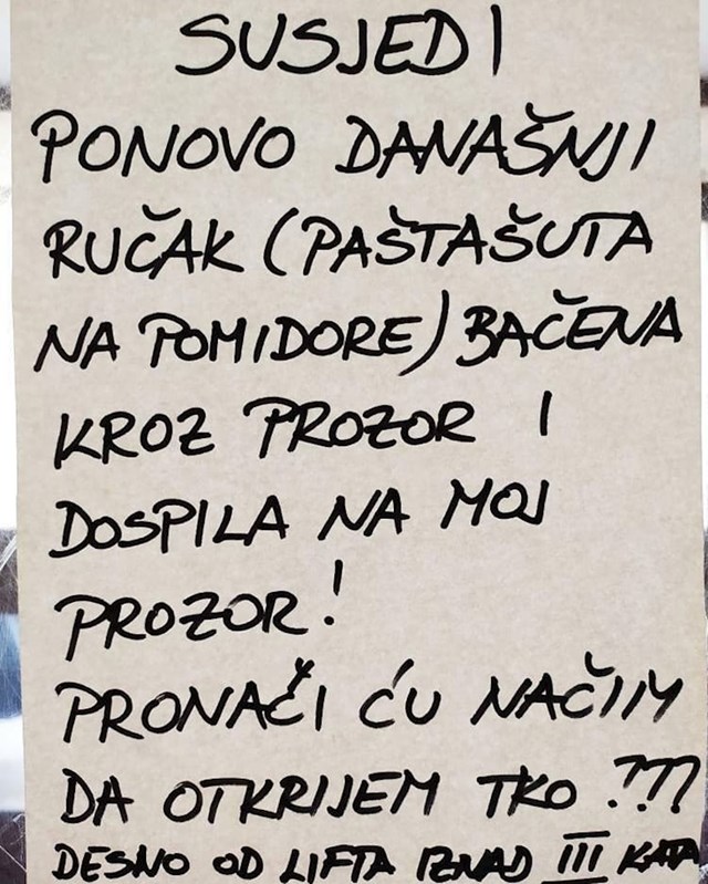 Evo što im je napisao: