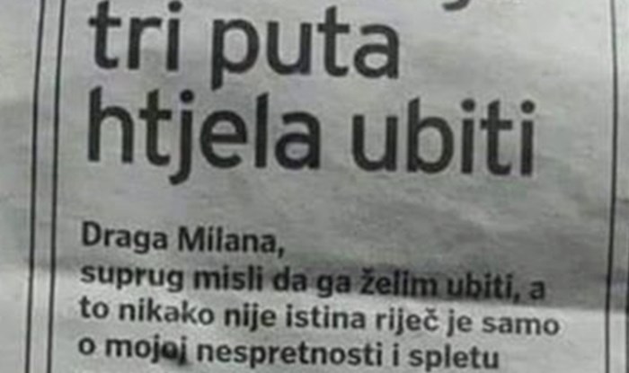 Muž vjeruje da ga je žena tri puta htjela ubiti, evo što se zapravo dogodilo