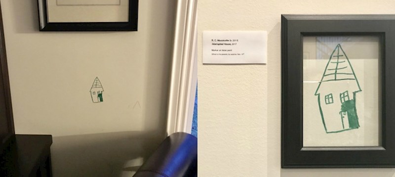 "Naše dijete je išaralo zid. Bilo je jasno da to nećemo moći očistiti pa smo crtež odlučili uokviriti."