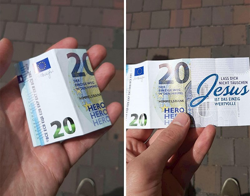 Mislio je da je našao 20 €, no onda je uslijedilo razočaranje... Ovo nije mjesto za reklamu, pogotovo ne ovakvu.