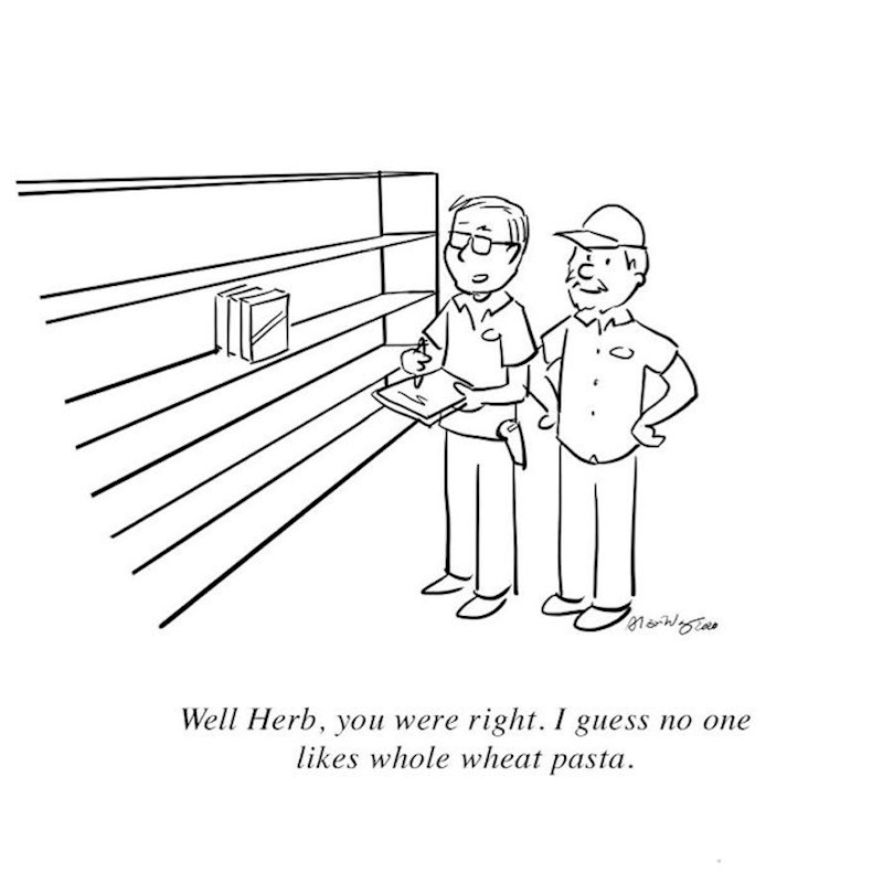 "U pravu si, čini se da nitko ne voli integralnu tjesteninu."