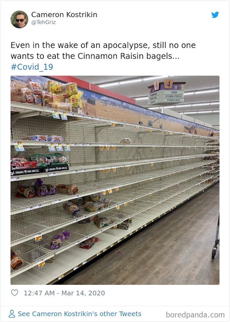 Ljudi ni u slučaju apokalipse ne žele jesti peciva s cimetom i grožđicama.