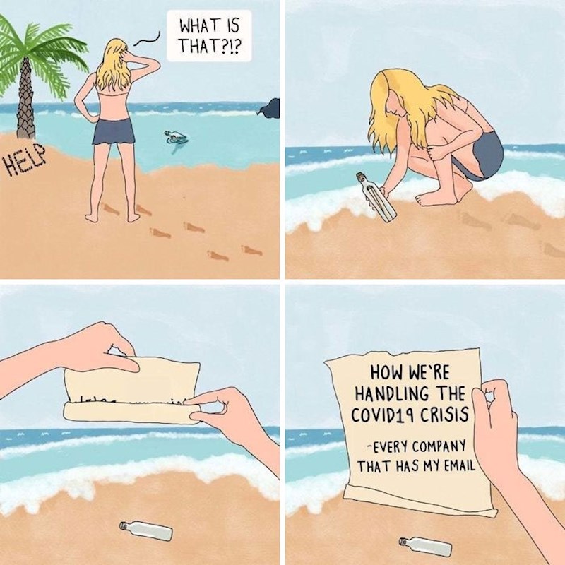 Onaj osjećaj kad od svake stranice na kojoj si registriran dobiješ email o koronavirusu...