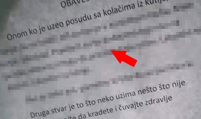 Nakon što je netko ukrao kolače, ljude je na ulaznim vratima dočekala nikad čudnija obavijest