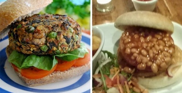 U svom burgeru je kao dodatak htio grah, misleći da će izgledati kao ovaj lijevo.