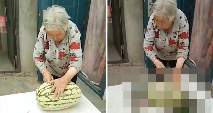 VIDEO Baka je htjela izrezati lubenicu, no dogodila joj se nezgoda kojom je nasmijala internet
