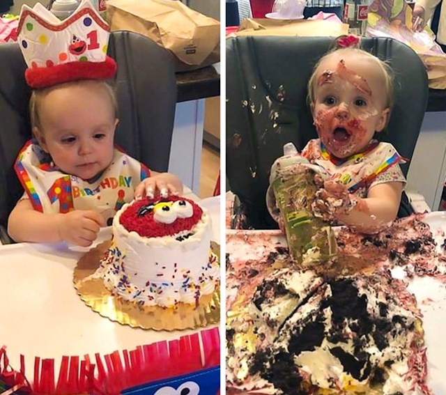 Svoju rođendansku tortu je htjela pojesti prstima.