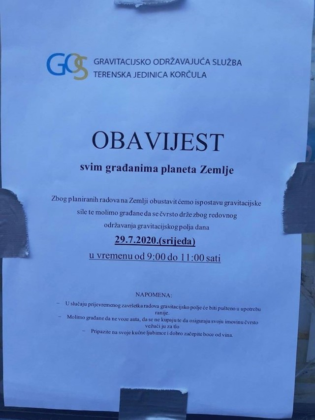 Evo što je pisalo: