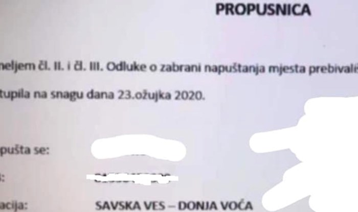 Još jedan korona čudak: Pogledajte zbog čega je netko tražio propusnicu