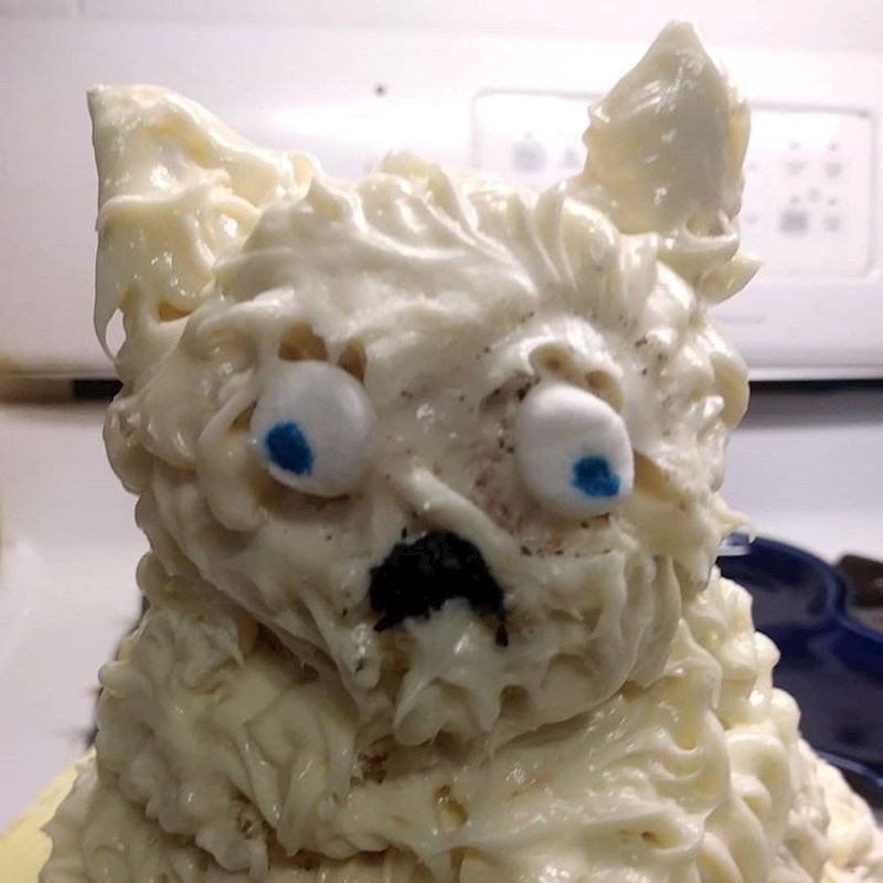 Torta u obliku psa koji hitno mora posjetiti veterinara...