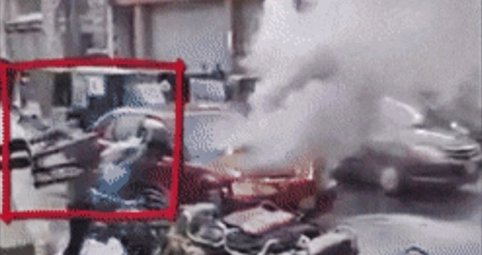 Na cesti se zapalio auto, pogledajte što je ovaj lik radio dok su drugi pomagali