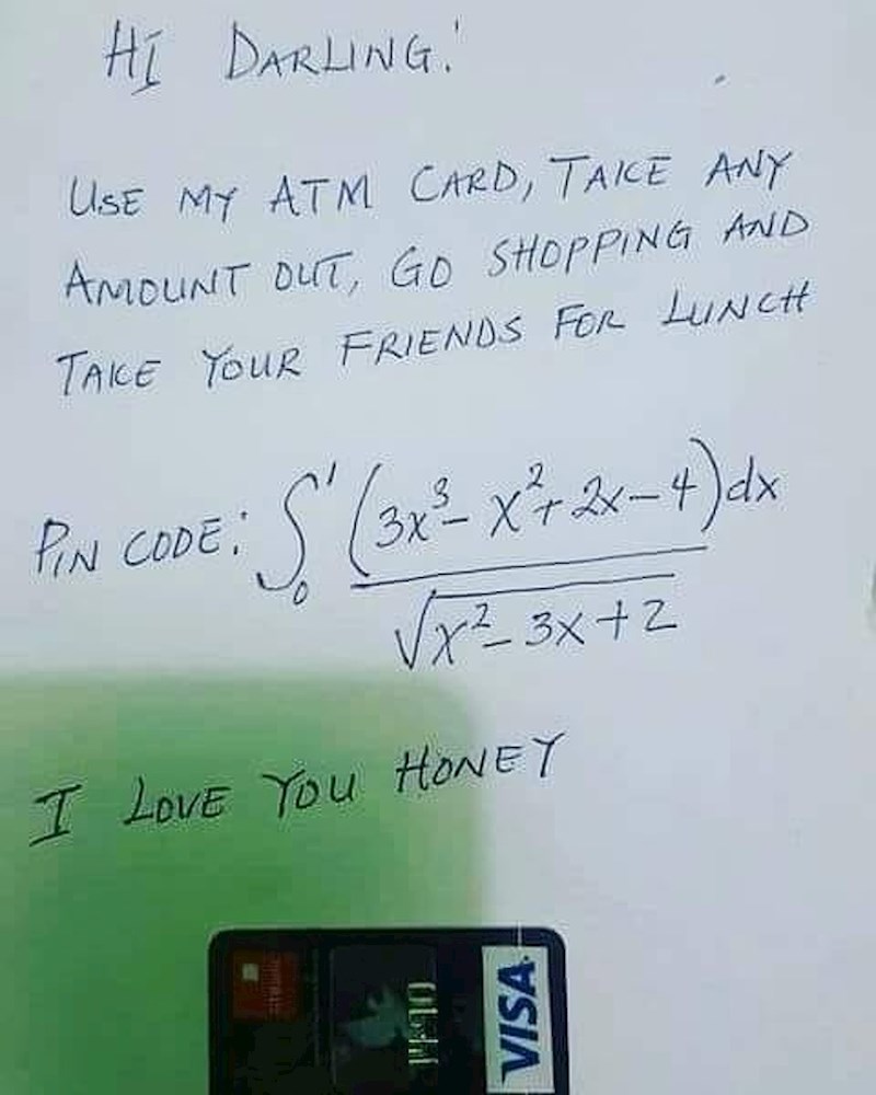 Muž je ženi ostavio karticu i rekao da slobodno može trošiti novac. Za PIN je morala riješiti zadatak... Je li uspjela?