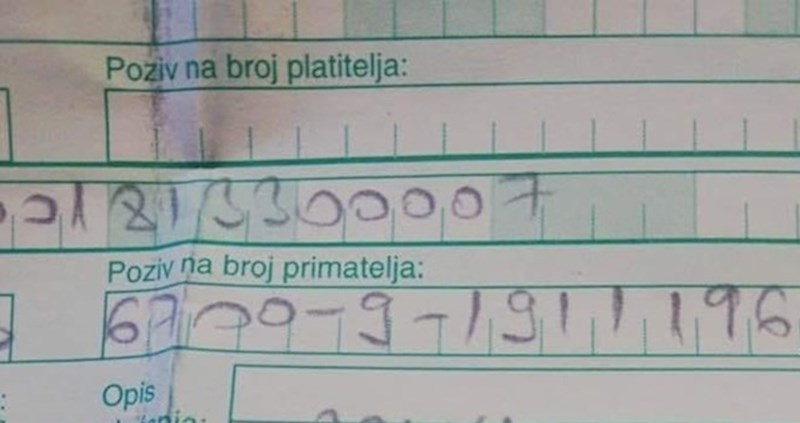 Ova osoba je svojim opisom plaćanja sigurno začudila radnicu u pošti, evo što je pisalo na uplatnici