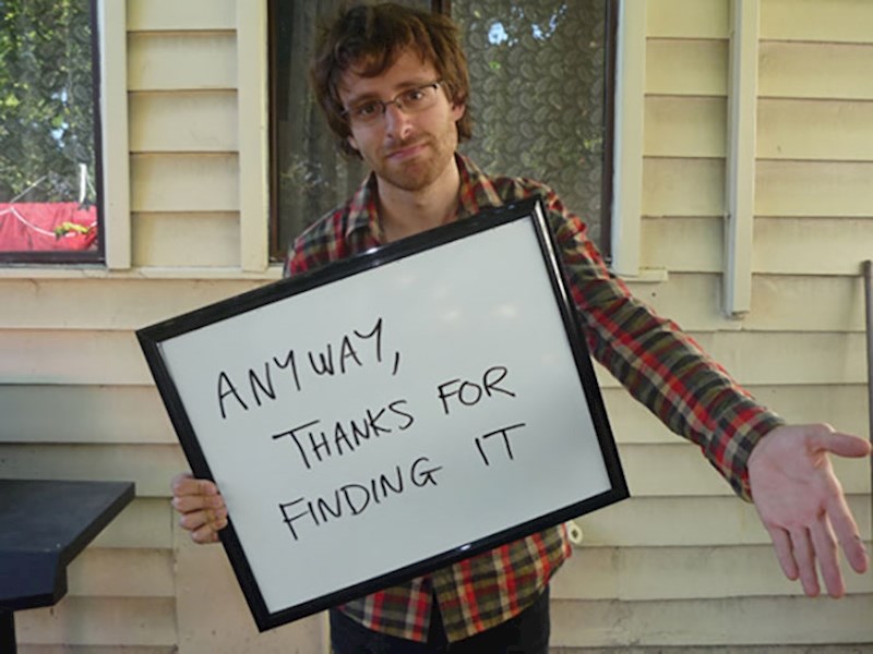 "Kako god, hvala ti na pronalasku"