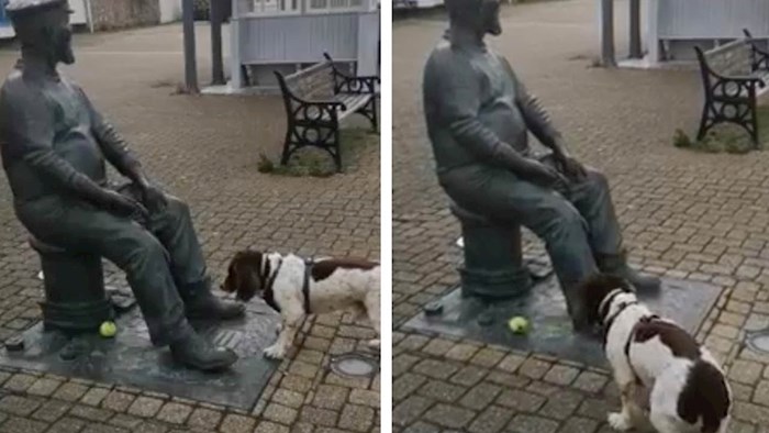 VIDEO Išli su u šetnju sa psom, a onda su ispred kipa snimili urnebesnu scenu