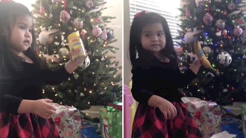 KLINKA ZAČUDILA RODITELJE Za Božić je dobila bananu i praznu staklenku, pogledajte kako je reagirala