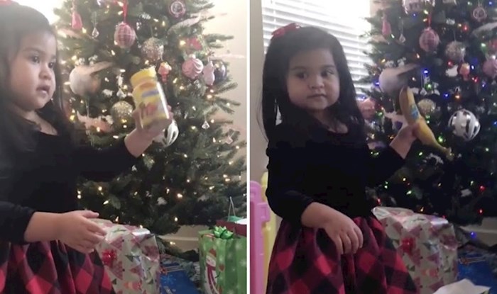 KLINKA ZAČUDILA RODITELJE Za Božić je dobila bananu i praznu staklenku, pogledajte kako je reagirala