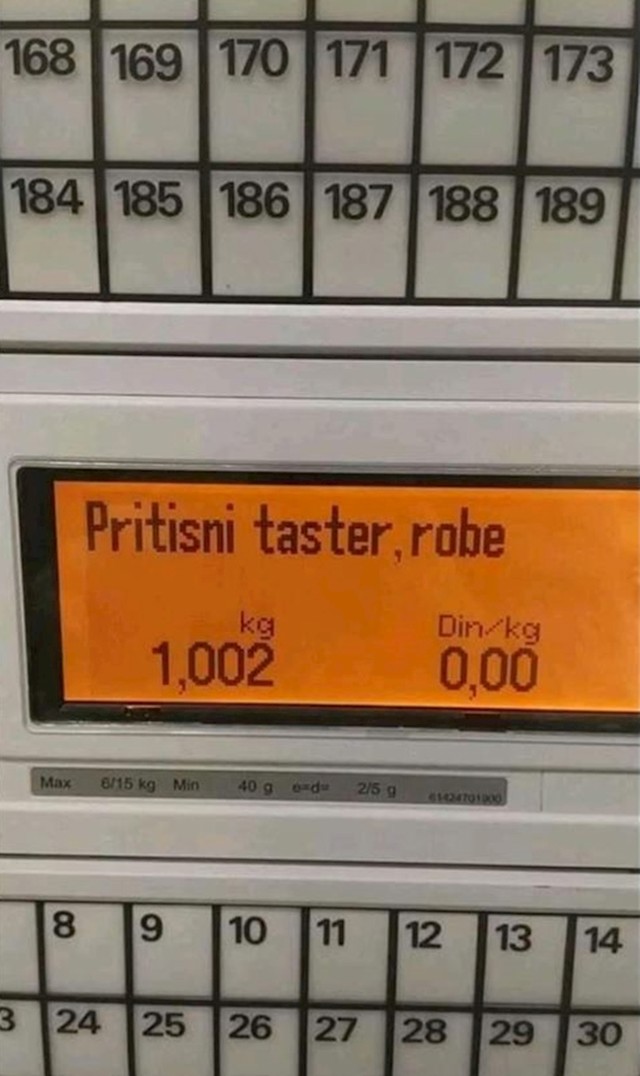 Evo što je pisalo na vagi: