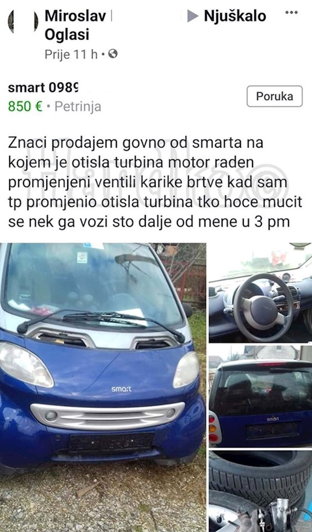 Evo što je napisao: