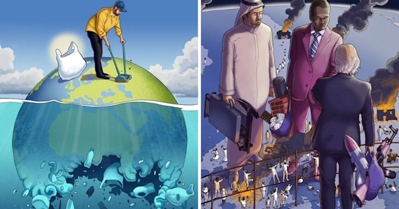 20 iskrenih ilustracija koje prikazuju zabrinjavajuće probleme današnjeg društva