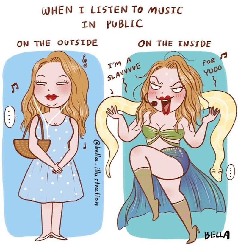 Kako izvana izgledam dok slušam glazbu u javnosti / Kako se iznutra osjećam