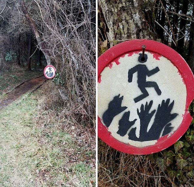 "na ulazu u šumu bio je postavljen čudan znak."