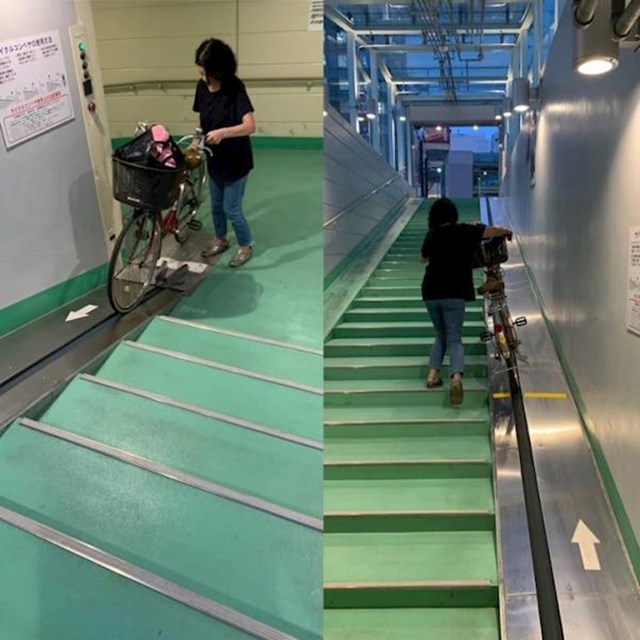 Metro stanice u ovom japanskom gradu imaju odvojeni dio stepenica za lakše guranje bicikla.