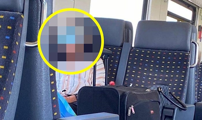 Putnik je u HŽ vlaku ugledao smiješan prizor, pogledajte kako se gospođa zaštitila od korone