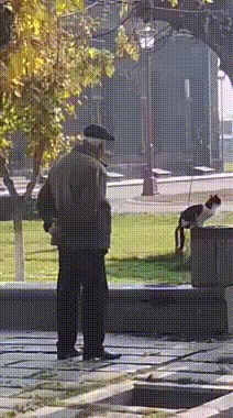 Starac je u parku htio popiti vode, no onda je ugledao nešto zanimljivo