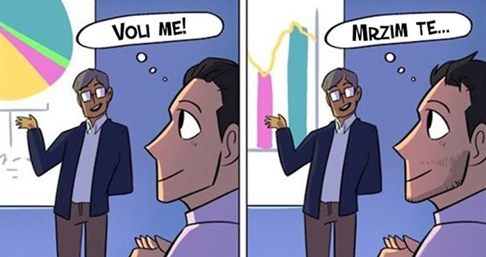 Ovaj strip pokazuje koliko se radnikov odnos prema poslu promijeni u prvih 100 dana
