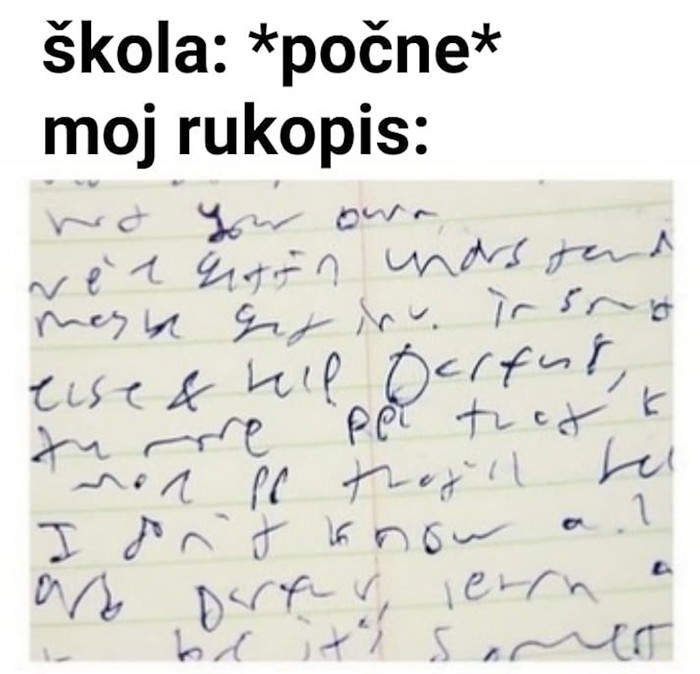 Onaj rukopis kad tek počne školska godina
