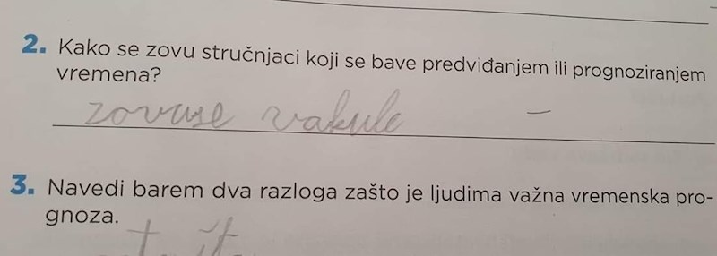 Pogledajte kakav je odgovor dijete napisalo: