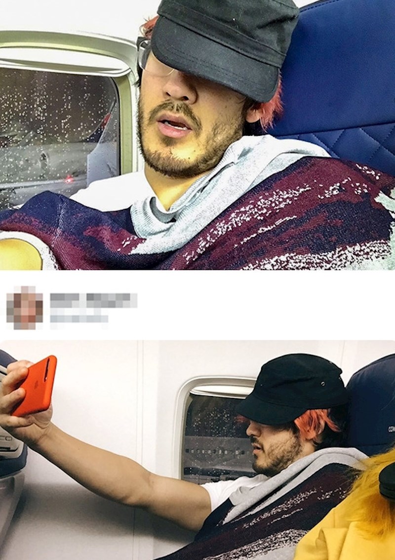 Navodno ga je cura slikala dok spava u avionu...