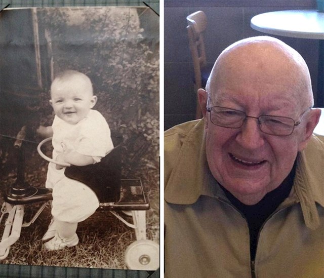 "Moj tata slikan 1925. i 2015. godine. U 90 godina se nije previše promijenio."