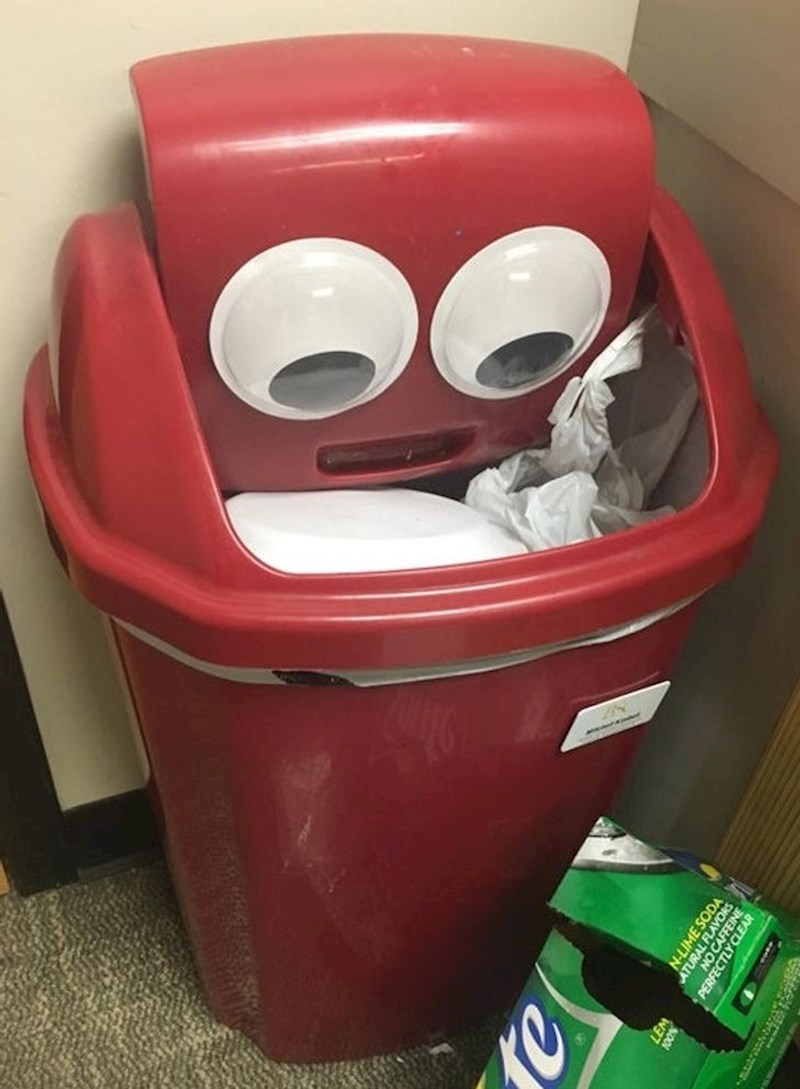 "Našoj kanti za smeće dodala sam oči, sad izgleda iznenađeno kad bacimo nešto u nju."