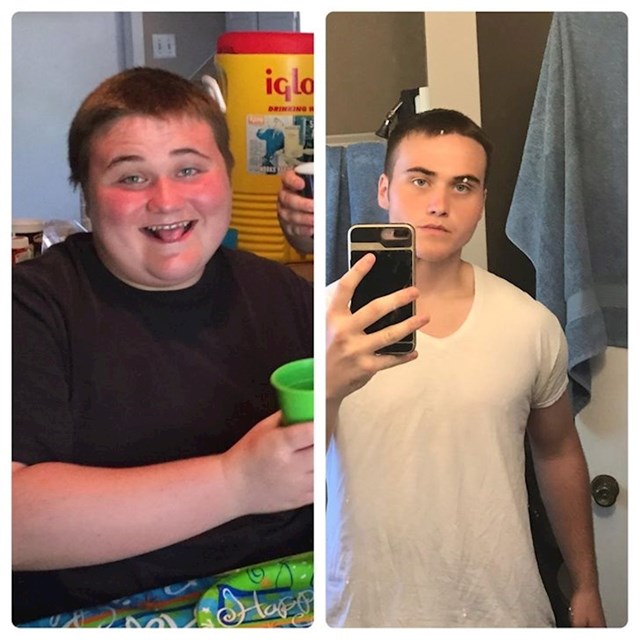"Na lijevoj slici možete vidjeti kako sam izgledao s 15 godina, a na desnoj kako izgledam s 18. Skinuo sam blizu 50 kg."