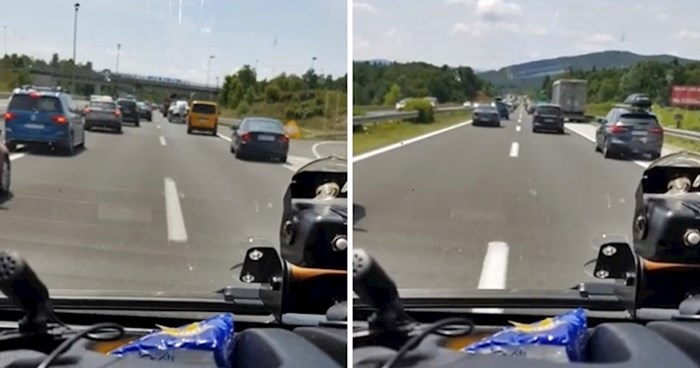 Na autocesti je bila gužva, vozač hitne pomoći snimio je kako Hrvati i turisti reagiraju na sirene