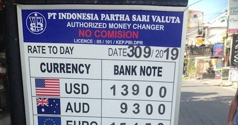 Tečajna lista indonezijske mjenjačnice postala je predmet sprdnje, a razlog je propust koji ima veze i s Hrvatskom