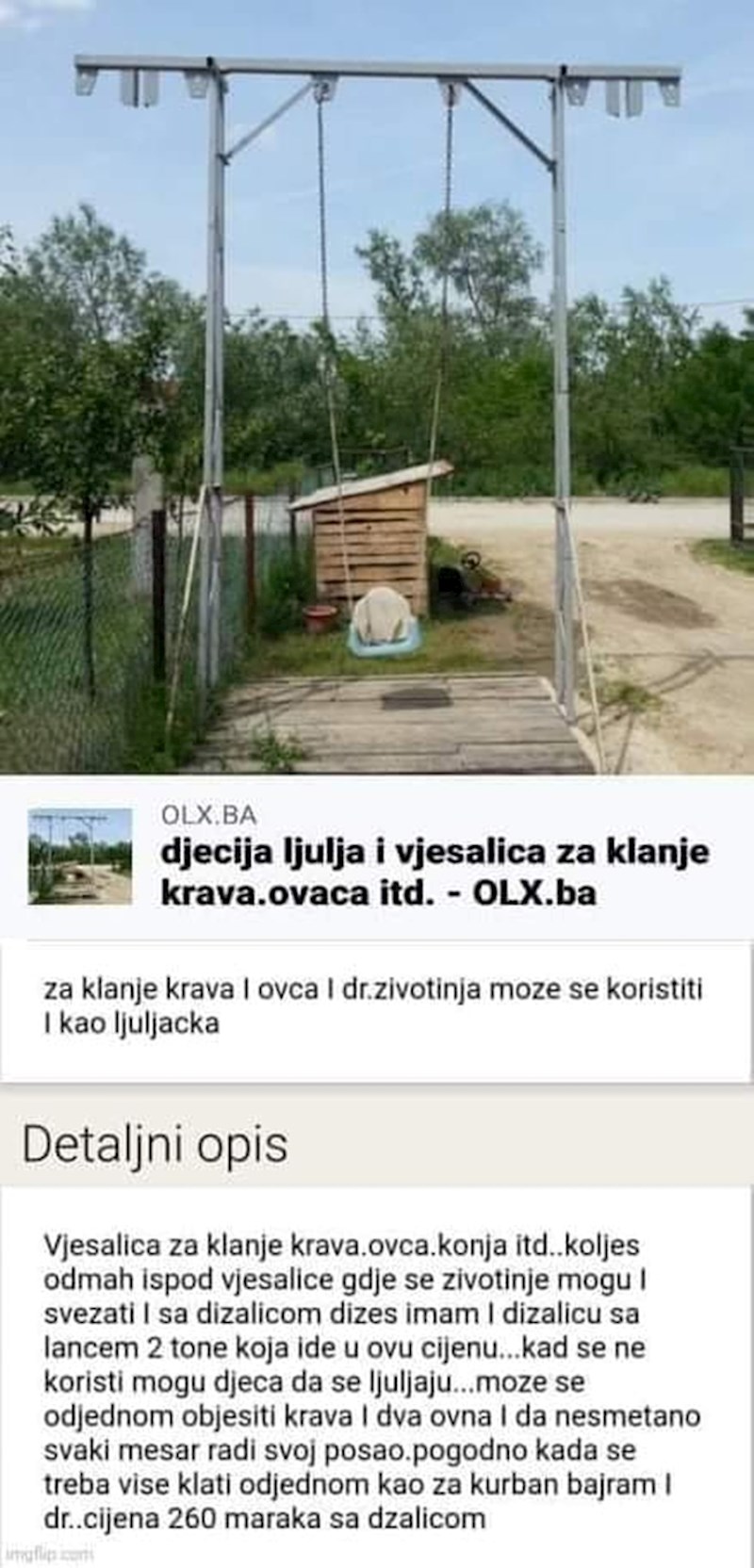 Dječja ljuljačka ima i drugu namjenu: