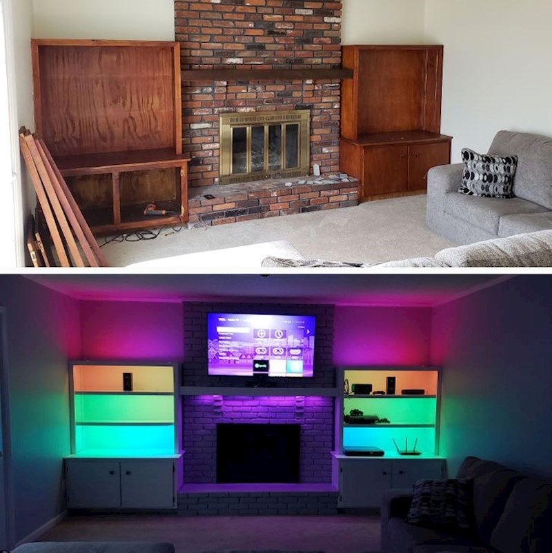 Soba s kaminom je nakon radova postala puno modernija...