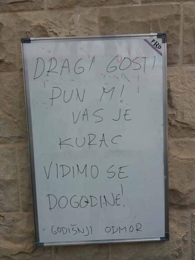 Evo što im je napisao: