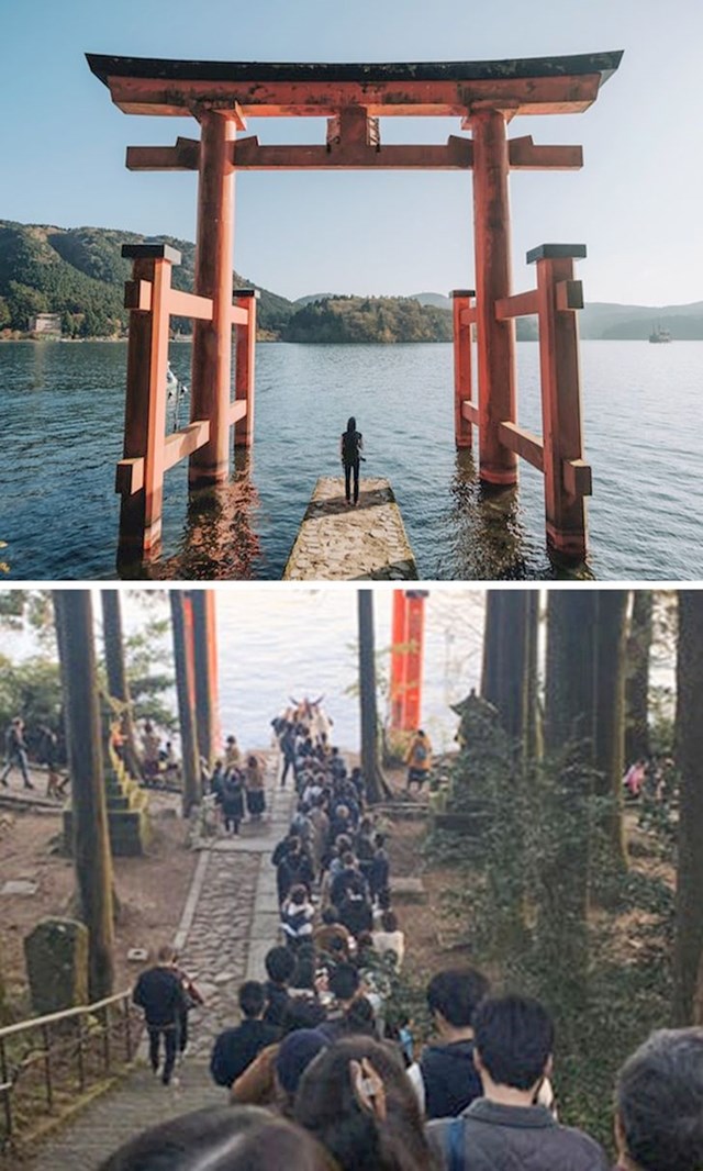 "Išli smo posjetiti jednu od najljepših turističkih atrakcija u Japanu. Gore je tuđa slika s Instagrama, dolje je ono što nas je zapravo dočekalo."