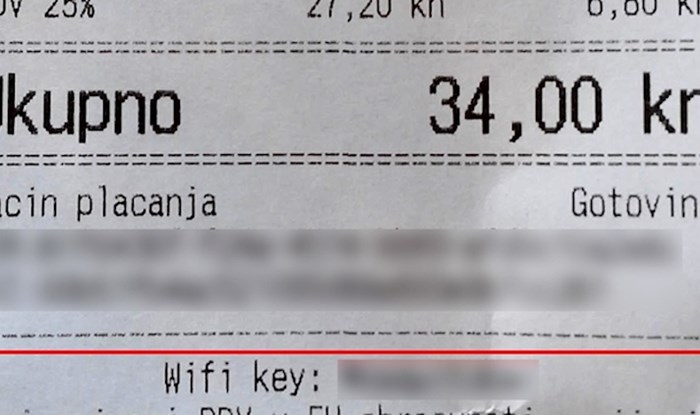 Kafić iz Kostrene ima važnu poruku za goste, evo što piše na svakom računu