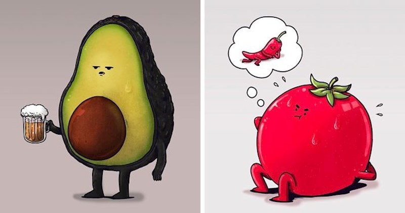 Umjetnik je pomoću zabavnih ilustracija pokazao čime bi se voće i povrće bavilo da je živo