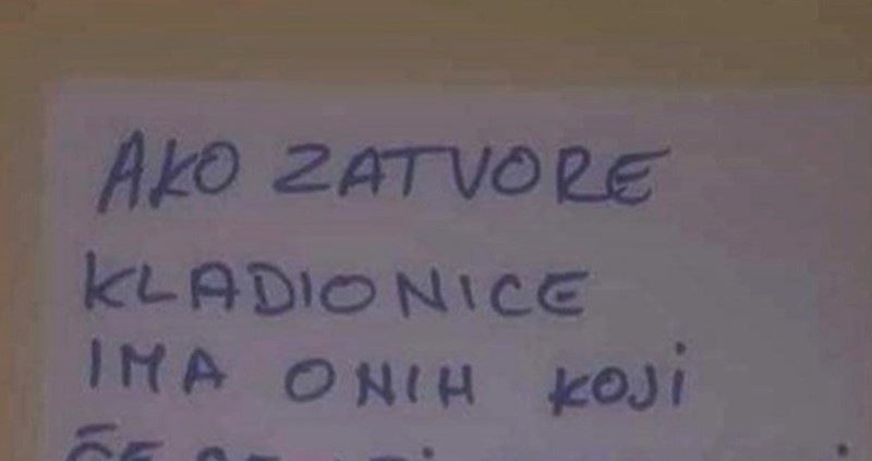 Netko je ostavio obavijest i objasnio što će se dogoditi zbog zatvaranja kladionica