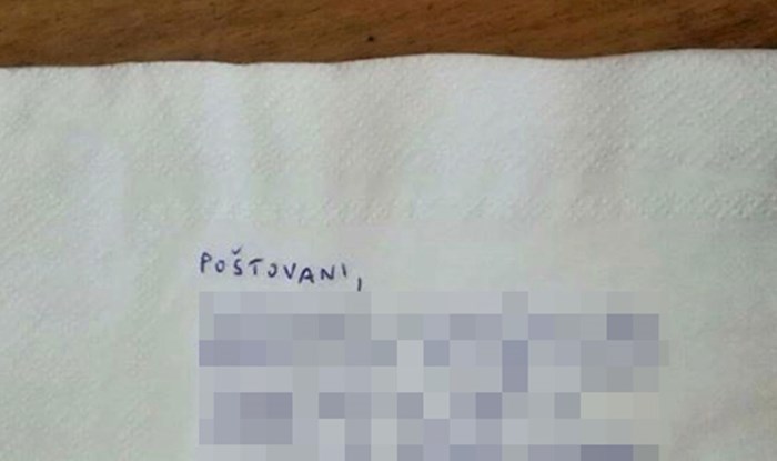 Nezadovoljna gošća ostavila je konobaru važnu poruku, evo što je napisala na salveti