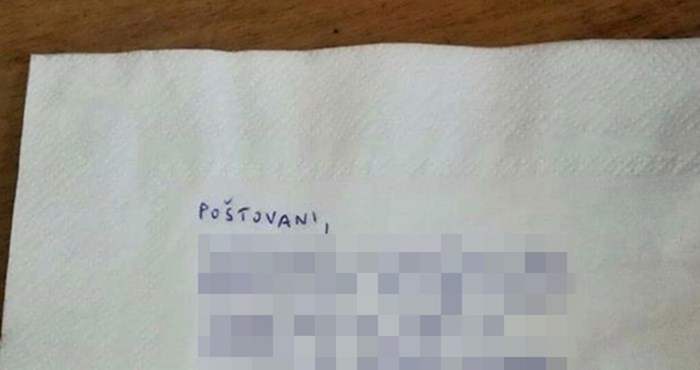 Nezadovoljna gošća ostavila je konobaru važnu poruku, evo što je napisala na salveti