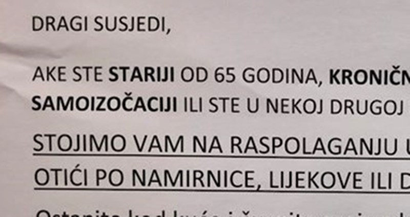 Stanari oduševili javnost: "Ako ste stariji od 65 godina, stojimo vam na raspolaganju"