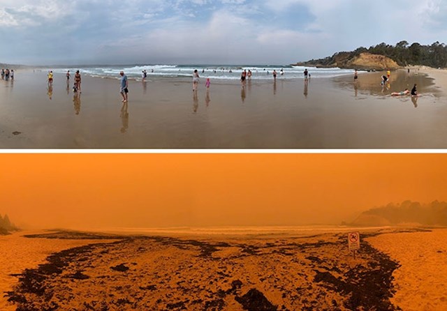 Plaža Tathra u Novom Južnom Walesu - prije i poslije